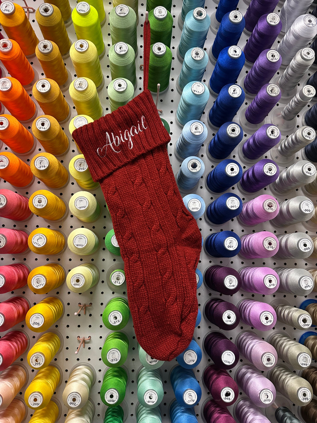 Embroidered Name Knit Stocking