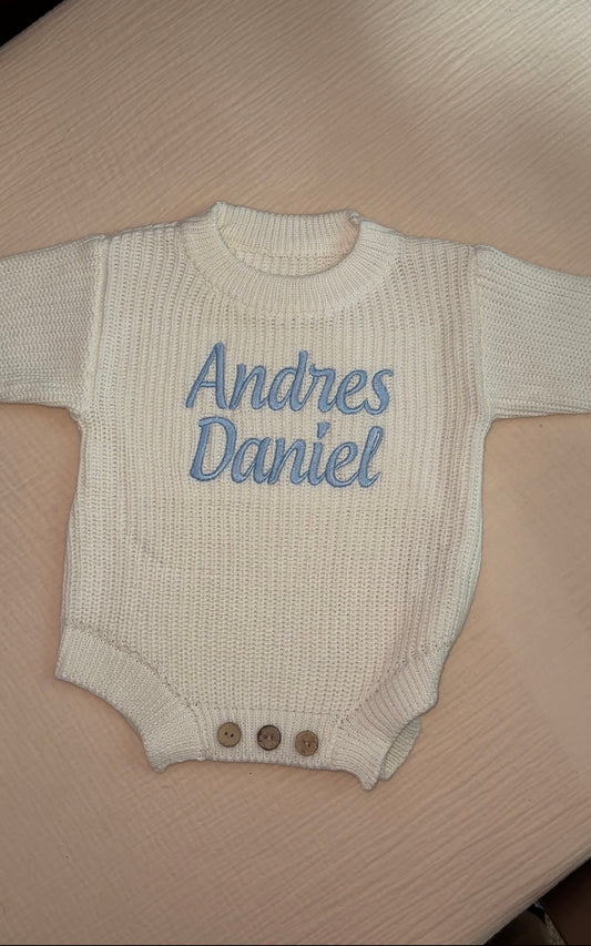 Custom Knit Baby Romper