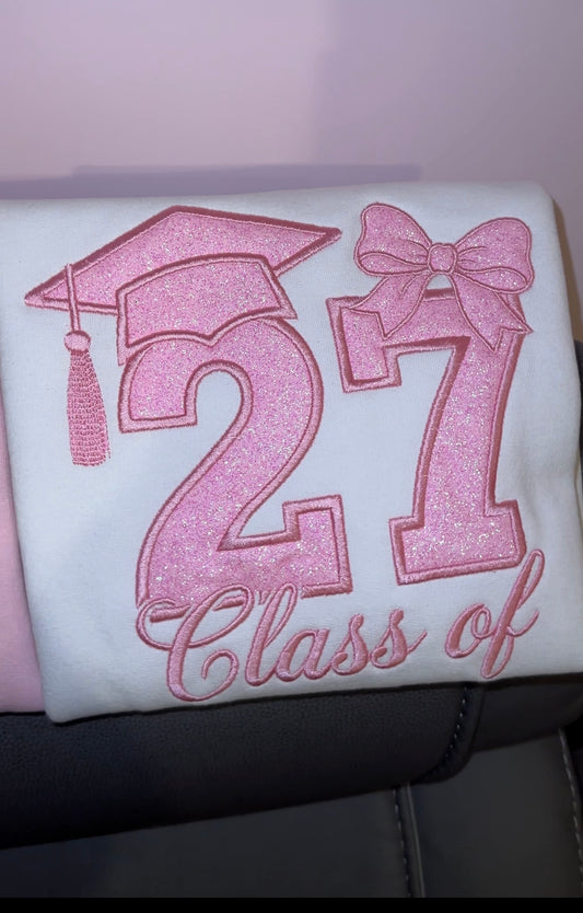 Class of 2027 Glitter Sweatshirt or Shirt