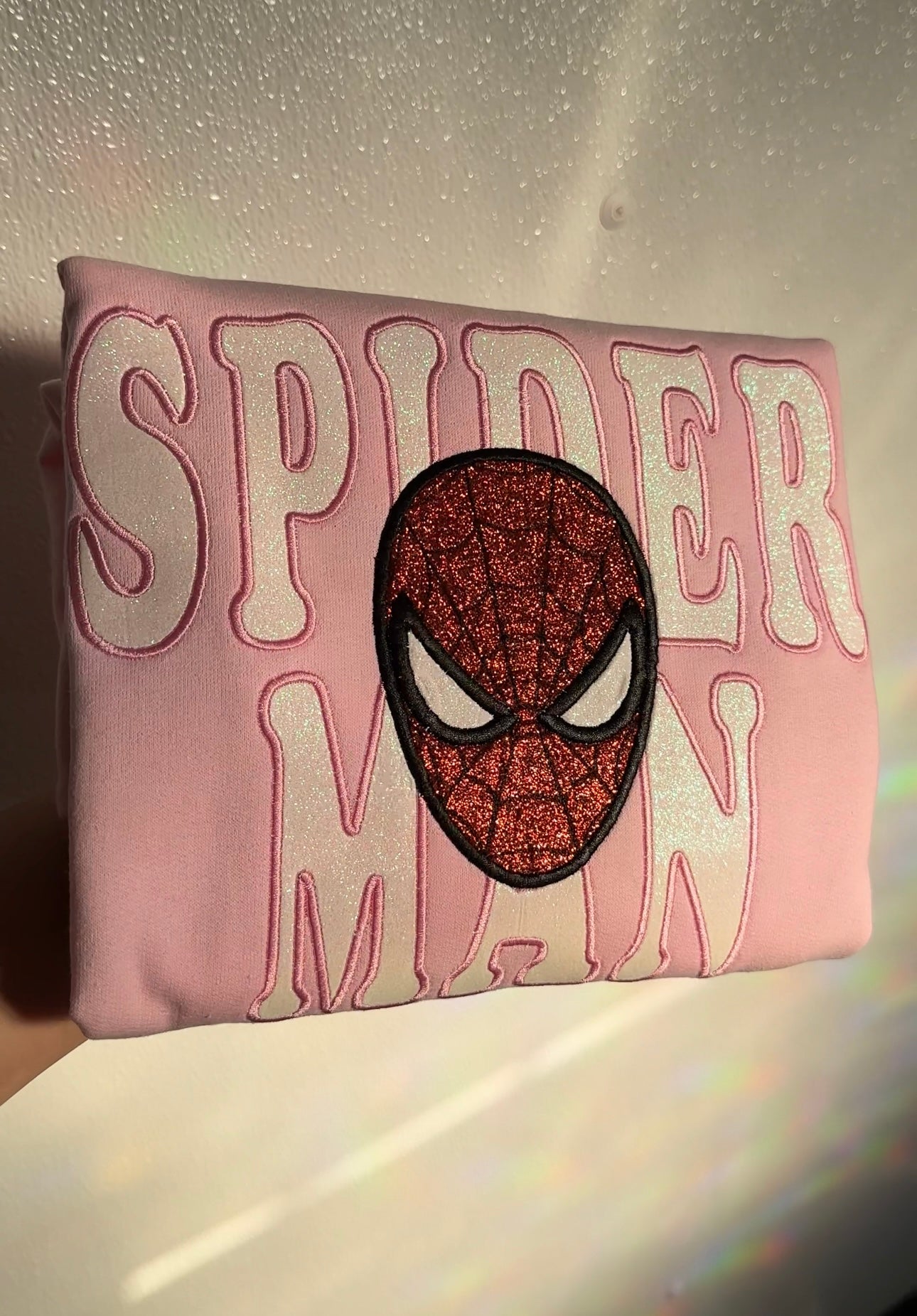Spidey Embroidered Glitter Sweatshirt